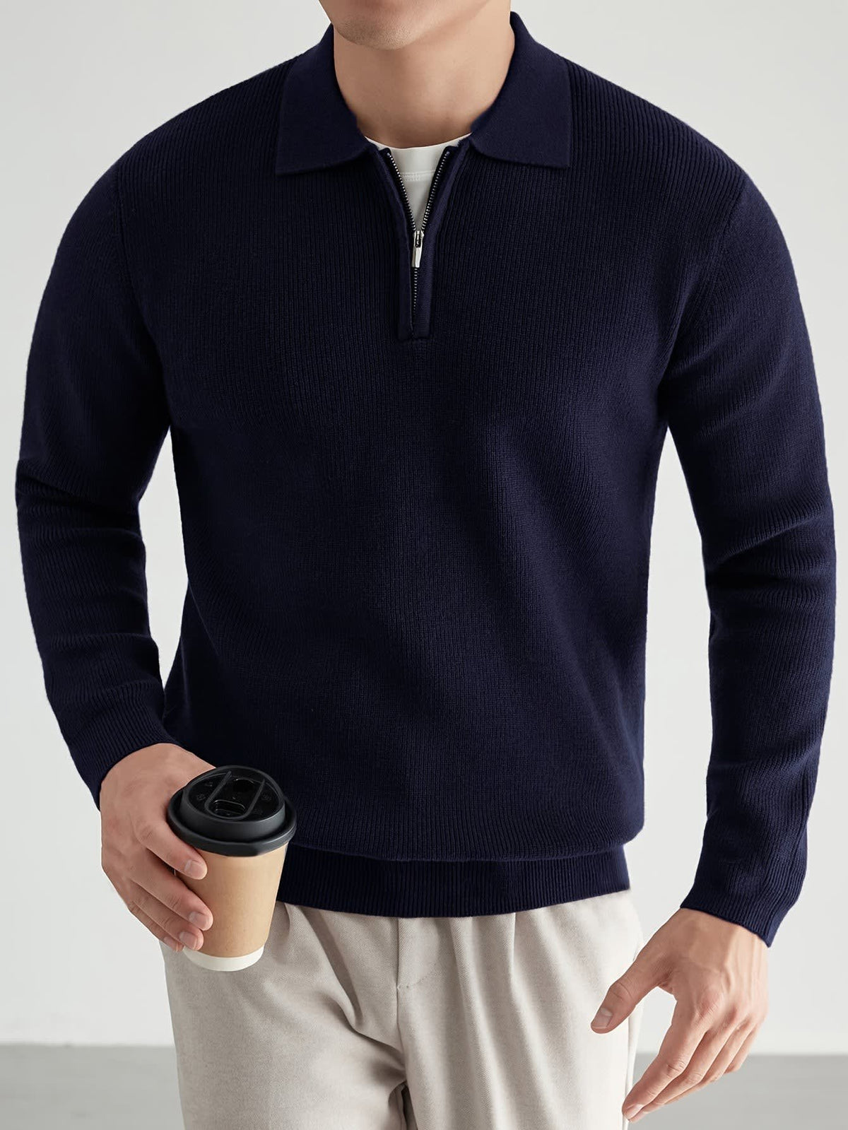 Grayson Knit Quarter Zip Polo Sweater_15