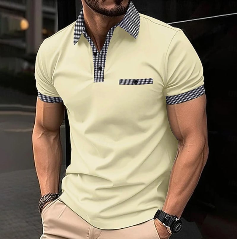 Desmond Check Trim Short Sleeve Polo Shirt_7