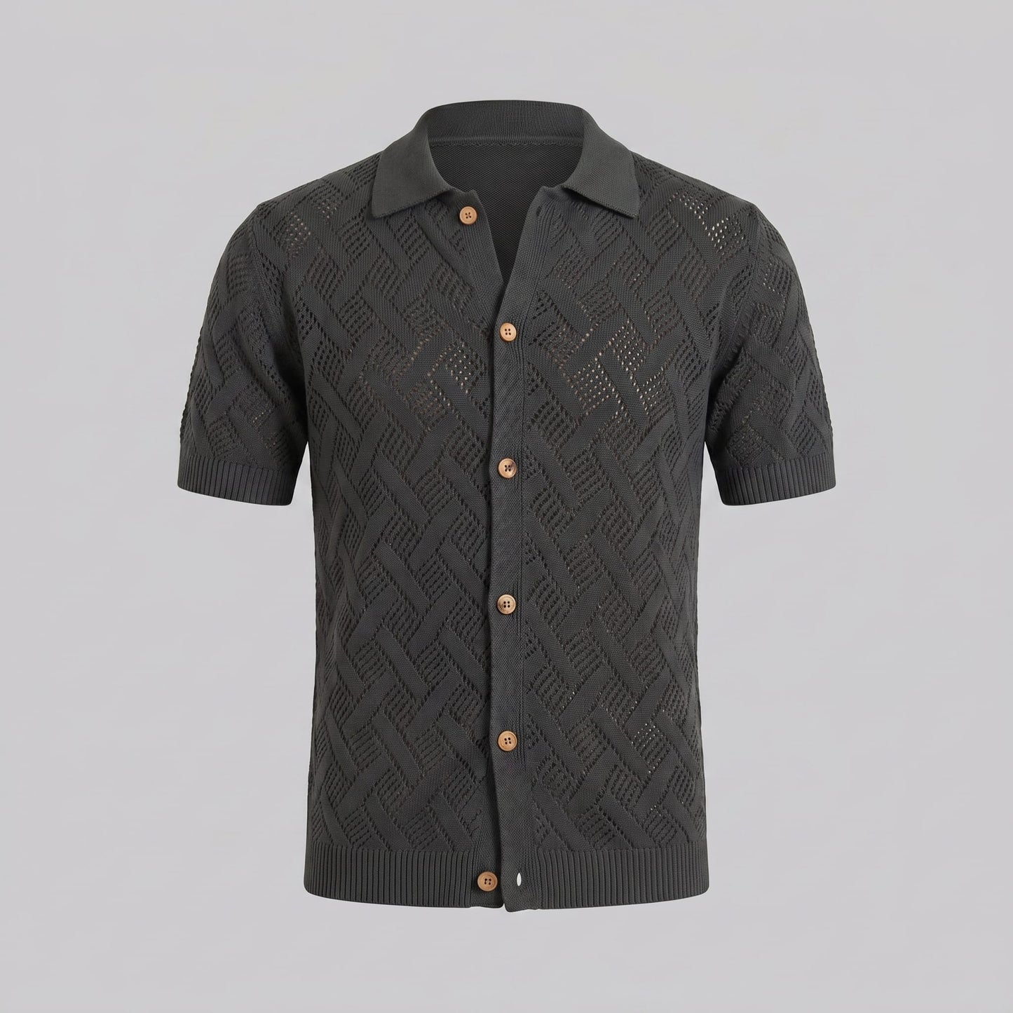Harlan Basketweave Knit Short Sleeve Shirt_19