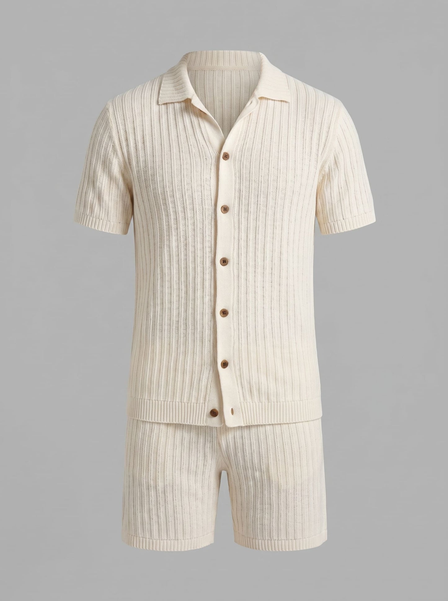Bryce Ribbed Knit Shirt and Shorts Set_5