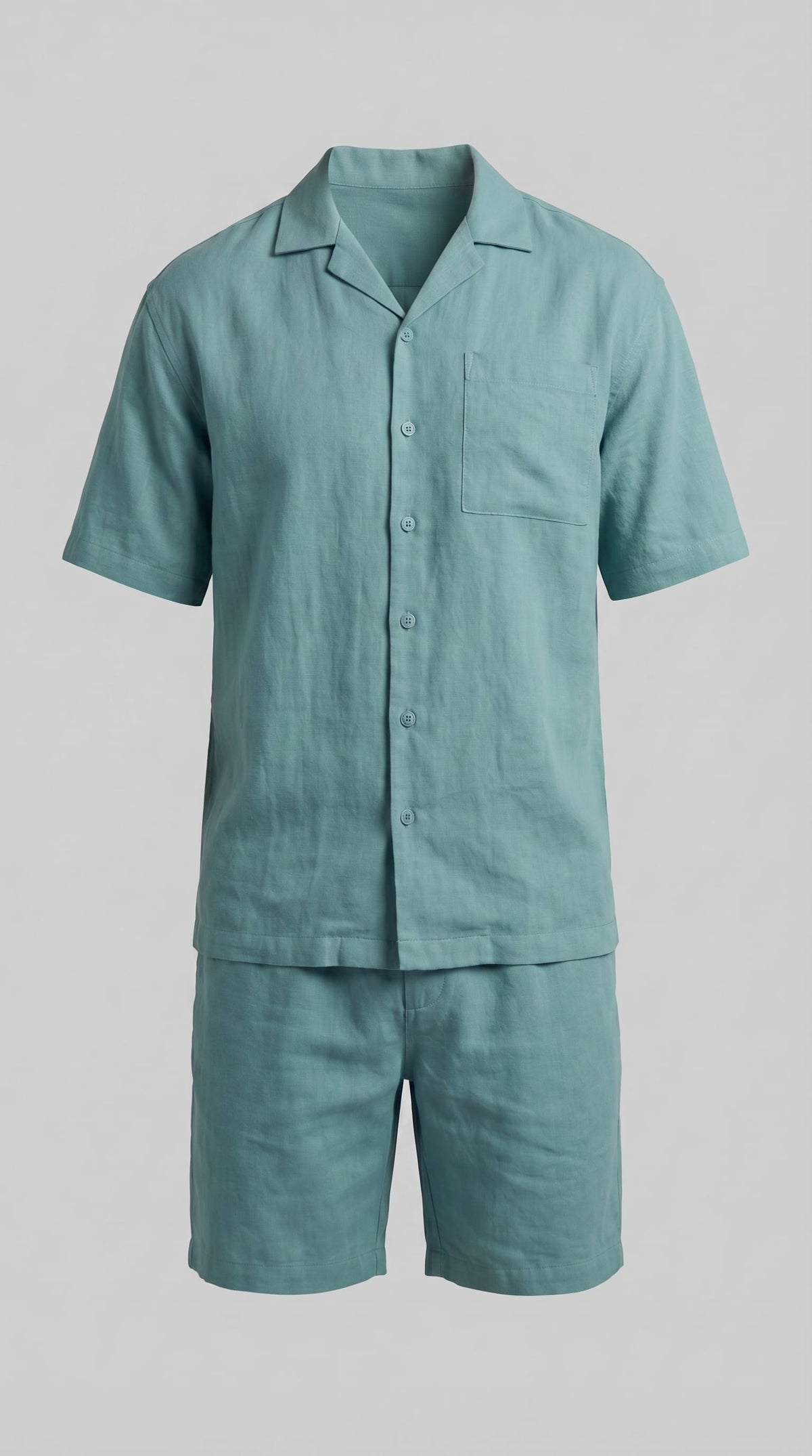 Carson Linen Blend Camp Collar Shirt and Shorts Set_15