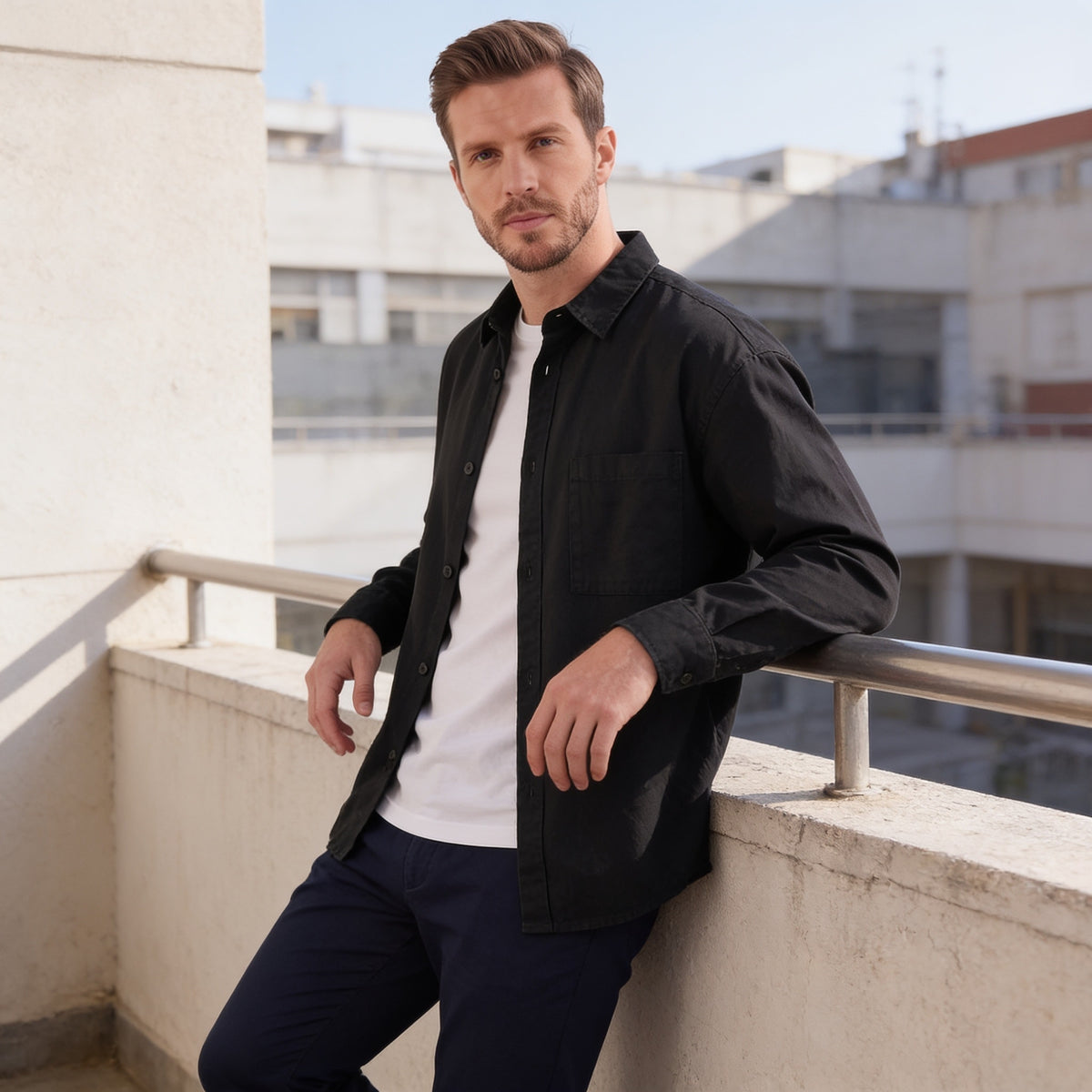Hoskins Oversized Patch Pocket Overshirt_36