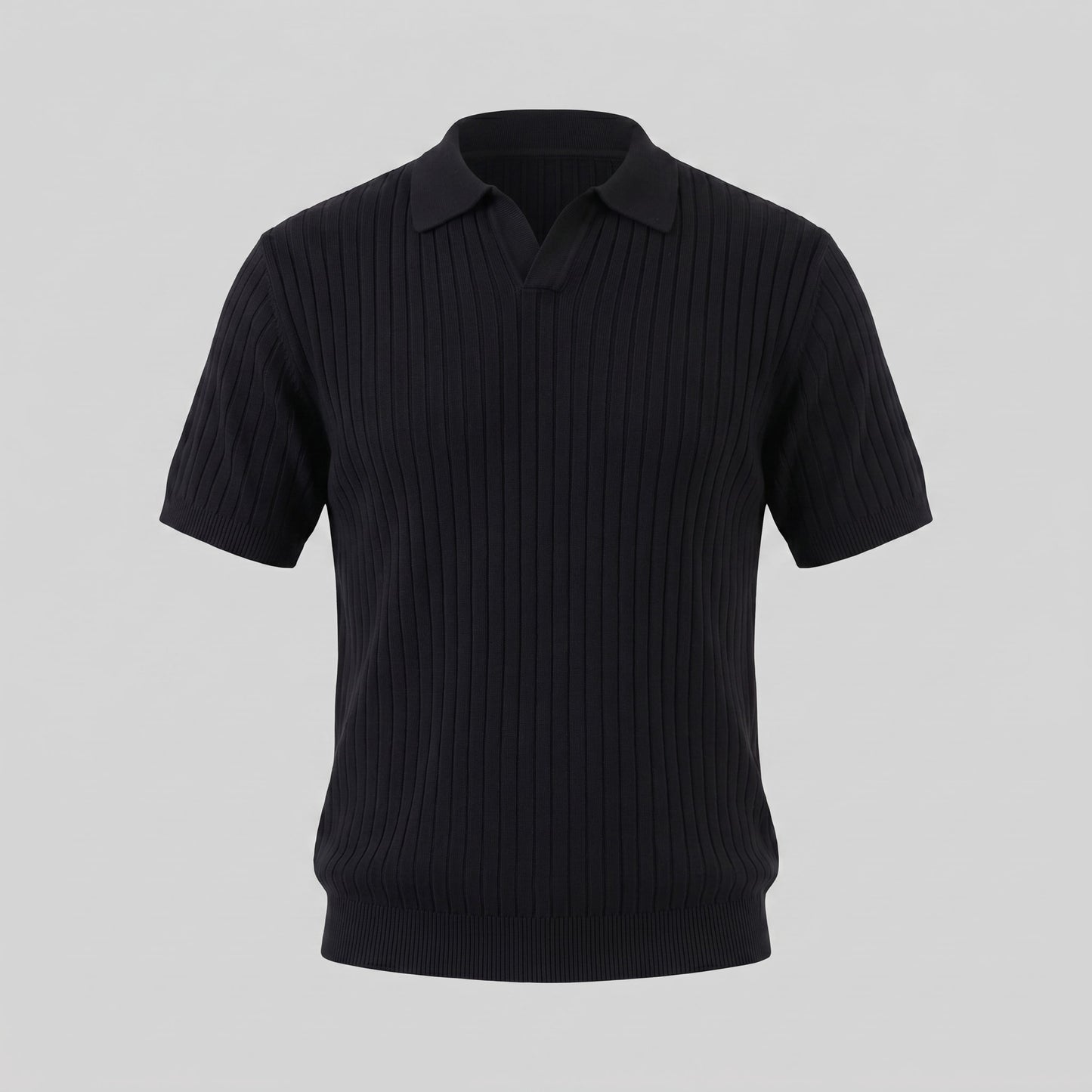 Sterling Wide Rib Knit Polo Shirt_14