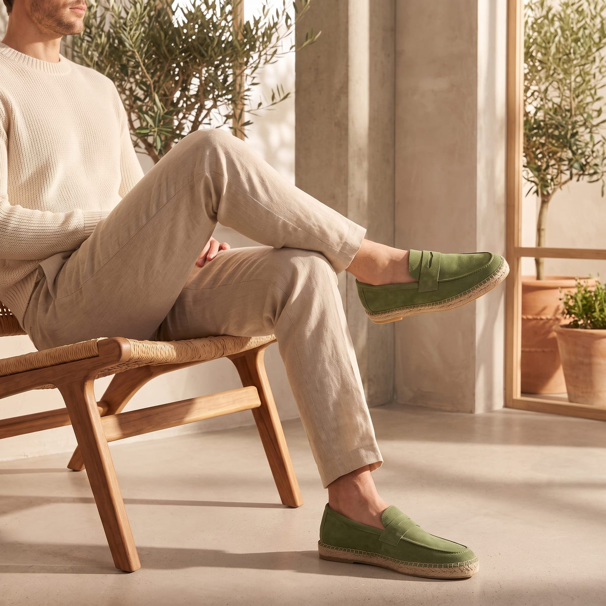 Rainier Suede Penny Espadrille Loafers_48