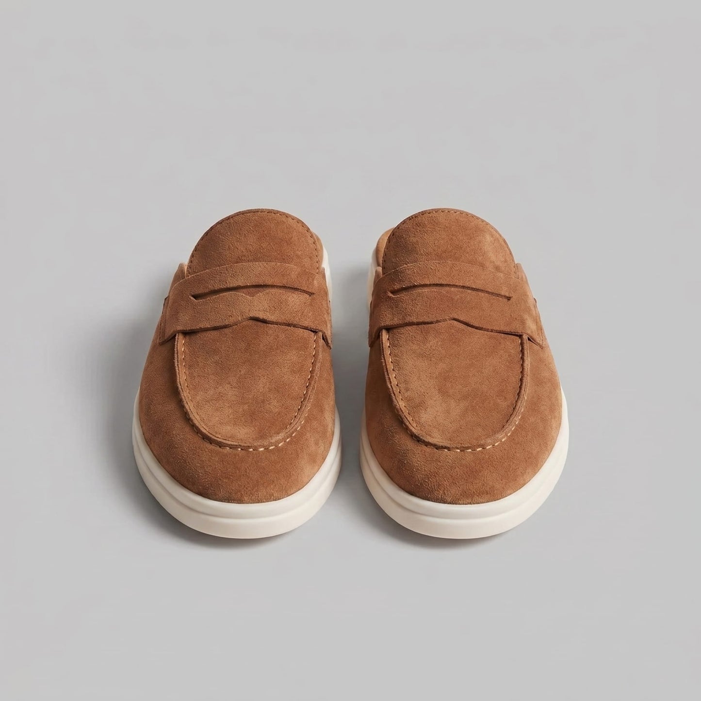 Vandermeer Suede Penny Loafer Mules_5