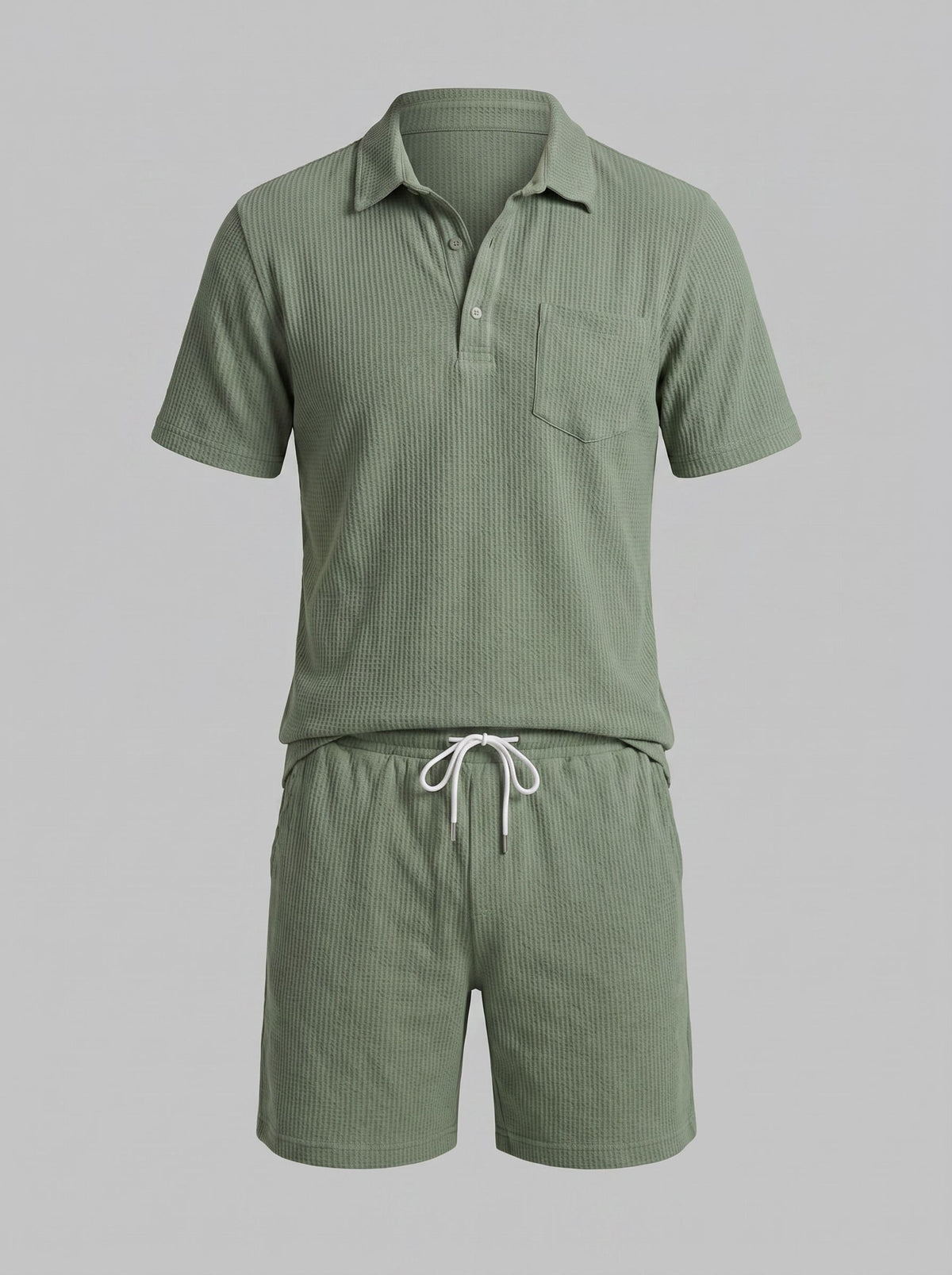 Donovan Textured Knit Polo and Shorts Set_10
