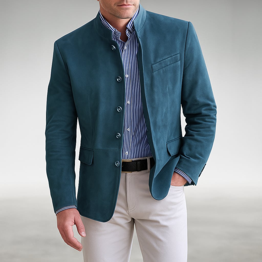 Preston Stand Collar Single Breasted Blazer