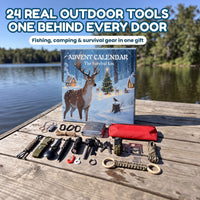 Outdoorsman Advent Calendar 2026 with 24 Fishing and Survival Tools Holiday Countdown Gift for Him