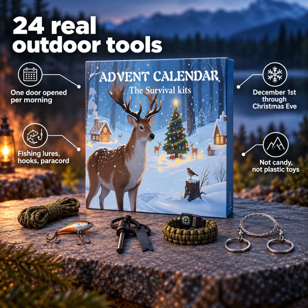 Outdoorsman Advent Calendar 2026 with 24 Fishing and Survival Tools Holiday Countdown Gift for Him_4