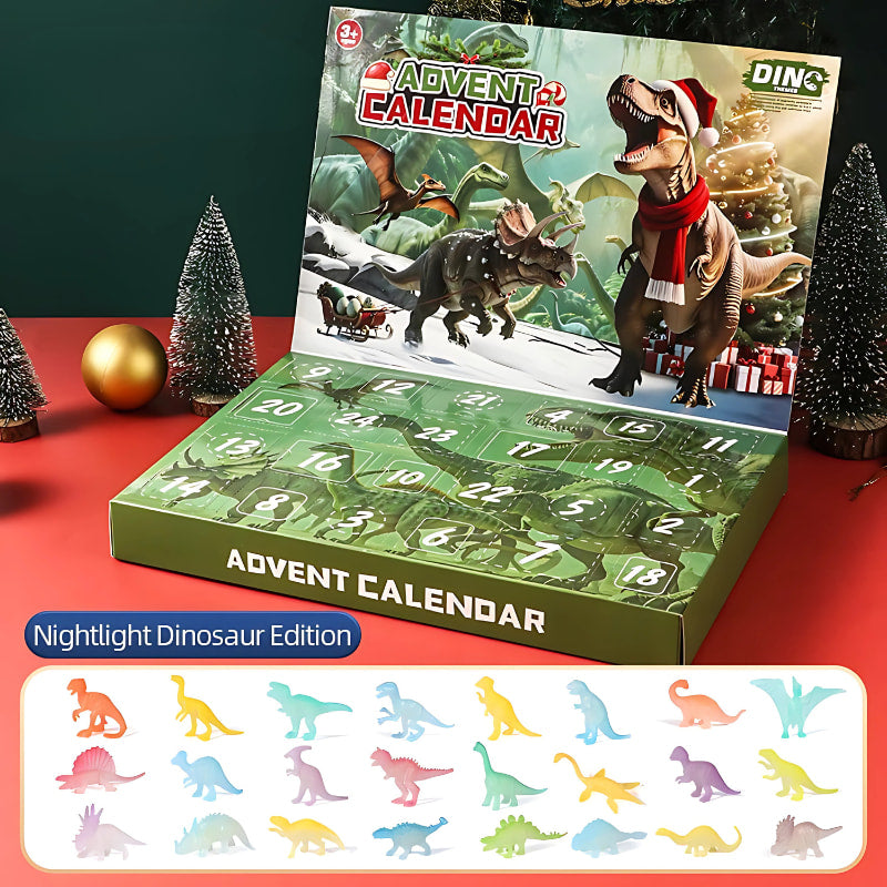 Dinosaur Advent Calendar 2026 with 24 Realistic Dino Figures Holiday Countdown for Kids_4