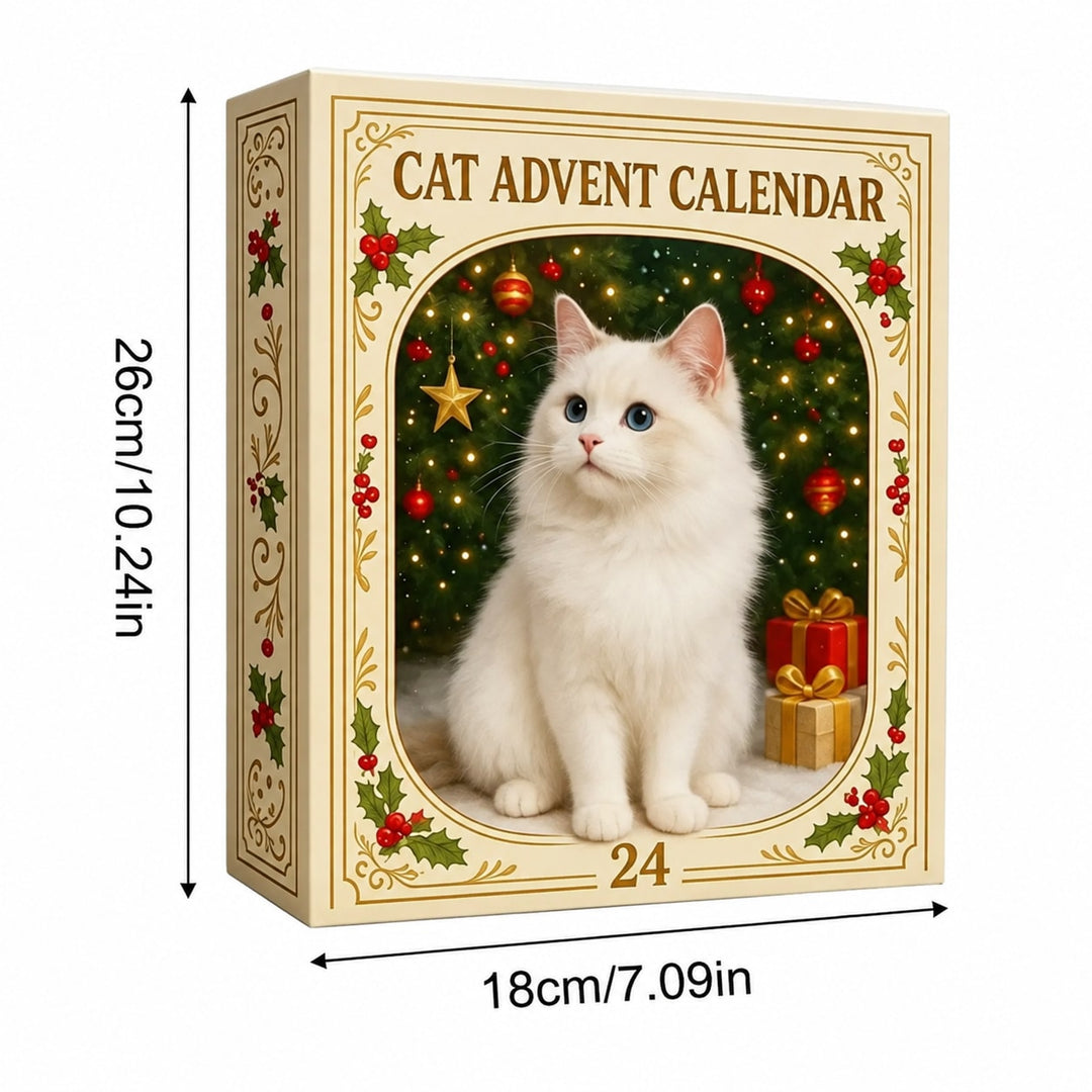 Cat Advent Calendar 2026 with 24 Acrylic Cat Ornaments Holiday Countdown Gift for Cat Lovers