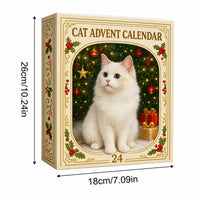 Cat Advent Calendar 2026 with 24 Acrylic Cat Ornaments Holiday Countdown Gift for Cat Lovers