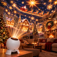 Christmas Projector Night Light 360 Degree Rotating Ceiling Projector Lamp Holiday Decoration for Kids Bedroom