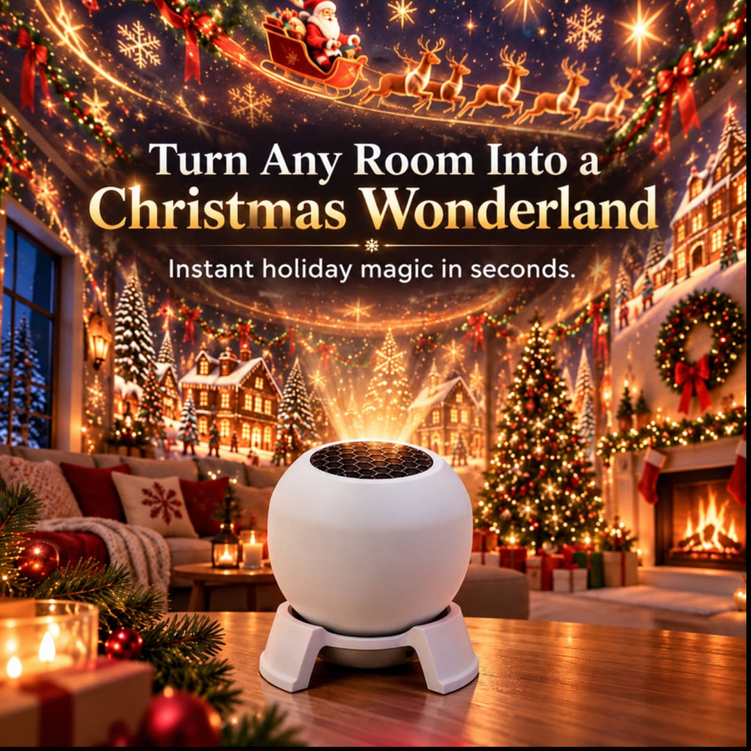 Christmas Projector Night Light 360 Degree Rotating Ceiling Projector Lamp Holiday Decoration for Kids Bedroom
