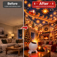 Christmas Projector Night Light 360 Degree Rotating Ceiling Projector Lamp Holiday Decoration for Kids Bedroom