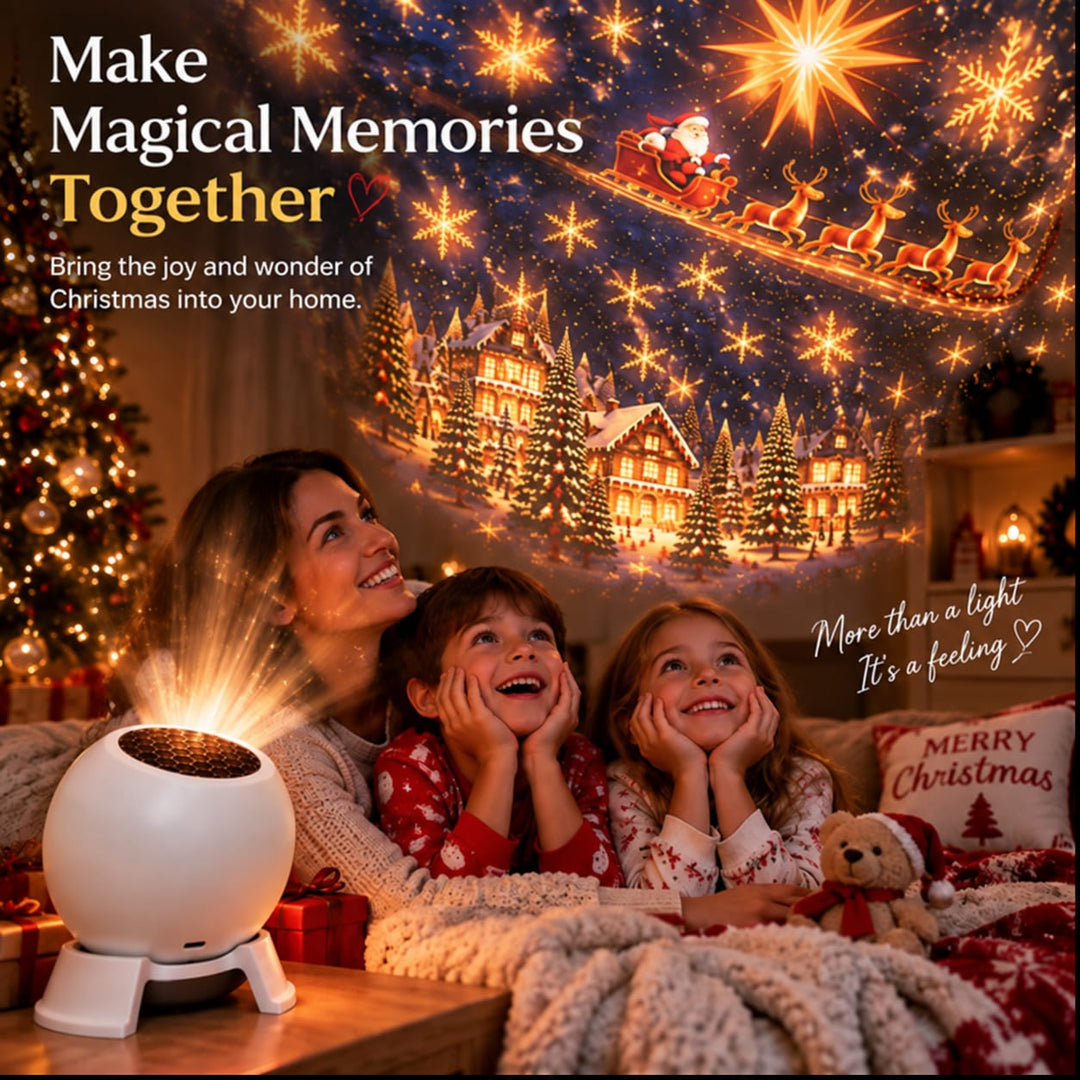 Christmas Projector Night Light 360 Degree Rotating Ceiling Projector Lamp Holiday Decoration for Kids Bedroom