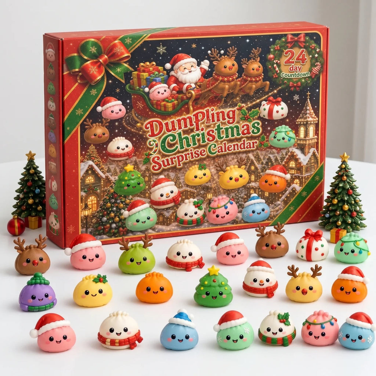 Squishy Dumpling Advent Calendar 2026 with 24 Soft Christmas Figures Holiday Countdown for Kids_1