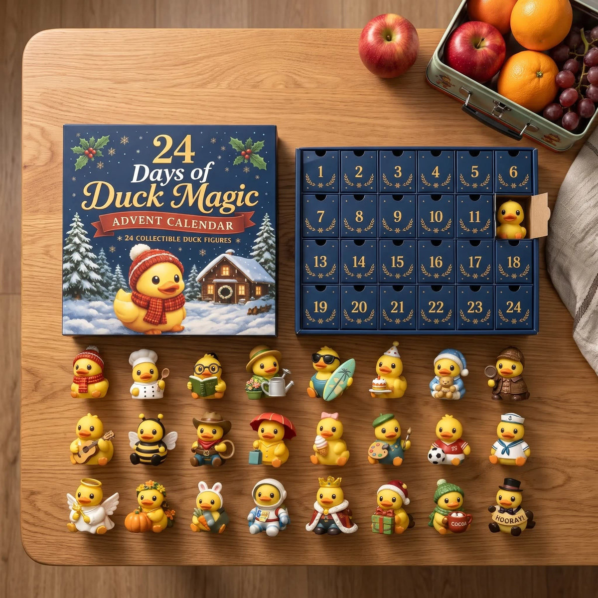 Non Chocolate Duck Advent Calendar 2026 with 24 Numbered Drawers Holiday Countdown for Kids_1