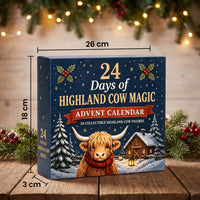 Highland Cow Advent Calendar 2026 with 24 Collectible Mini Figurines Holiday Countdown for Kids