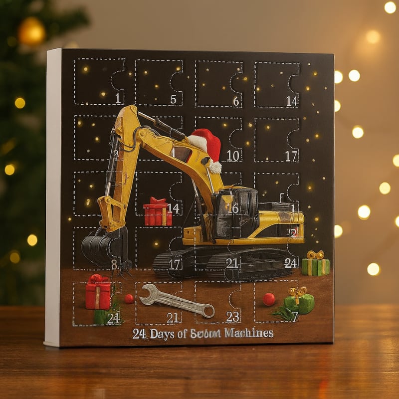 Construction Vehicle Advent Calendar 2026 with 24 Truck Ornaments Holiday Countdown for Kids