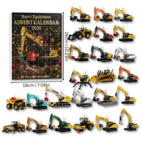 Construction Vehicle Advent Calendar 2026 with 24 Truck Ornaments Holiday Countdown for Kids