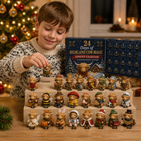 Mini Highland Cow Advent Calendar 2026 with 24 Collectible Cow Figures Holiday Countdown