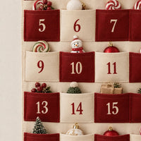Fabric Advent Calendar 2026 with 24 Pockets to Fill Holiday Countdown Reusable Wall Hanging