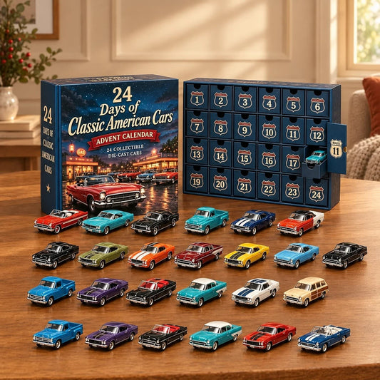 Car Advent Calendar 2026 with 24 Diecast Model Vehicles Holiday Countdown Gift for Car Lovers_1