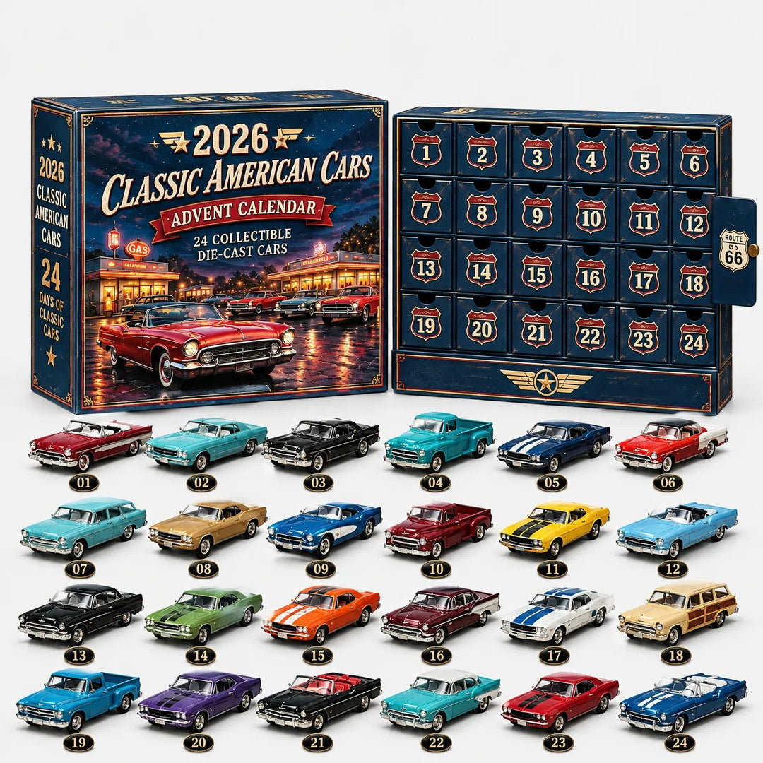 Car Advent Calendar 2026 with 24 Diecast Model Vehicles Holiday Countdown Gift for Car Lovers