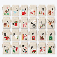 Fabric Bag Advent Calendar 2026 with 24 Numbered Drawstring Bags Holiday Countdown Fillable