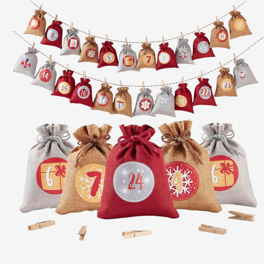 Reusable Advent Calendar 2026 with 24 Numbered Bags and Hanging Cord Holiday Countdown_1