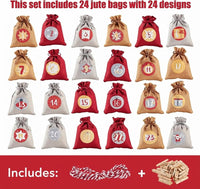 Reusable Advent Calendar 2026 with 24 Numbered Bags and Hanging Cord Holiday Countdown