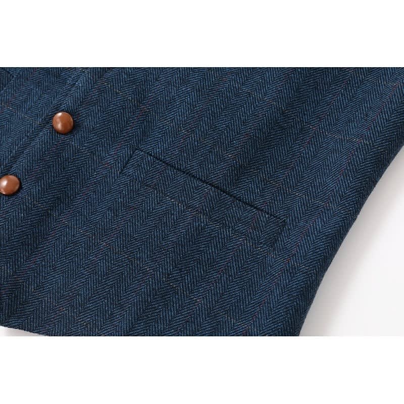 Brett Single Breasted Herringbone Vest