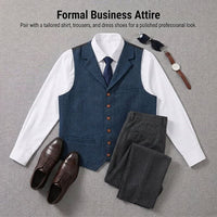 Brett Single Breasted Herringbone Vest