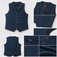 Brett Single Breasted Herringbone Vest
