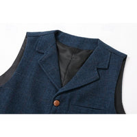 Brett Single Breasted Herringbone Vest