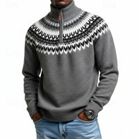 Graham Fair Isle Quarter Zip Sweater
