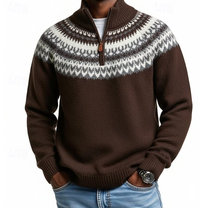 Graham Fair Isle Quarter Zip Sweater_3