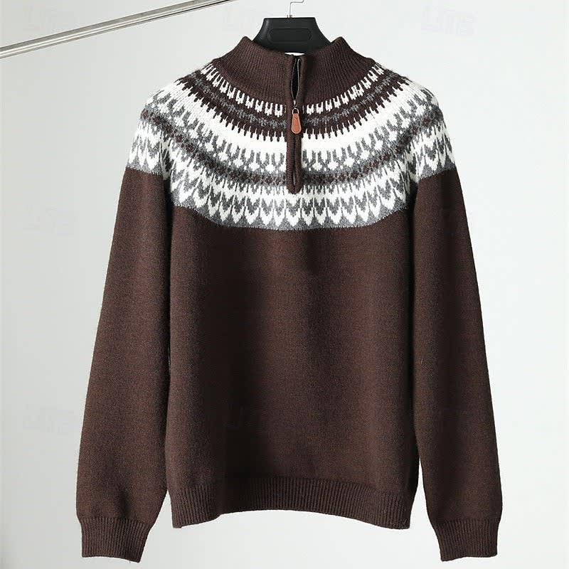 Graham Fair Isle Quarter Zip Sweater