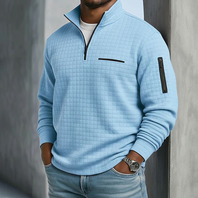 Marcus Waffle Texture Quarter Zip Pullover