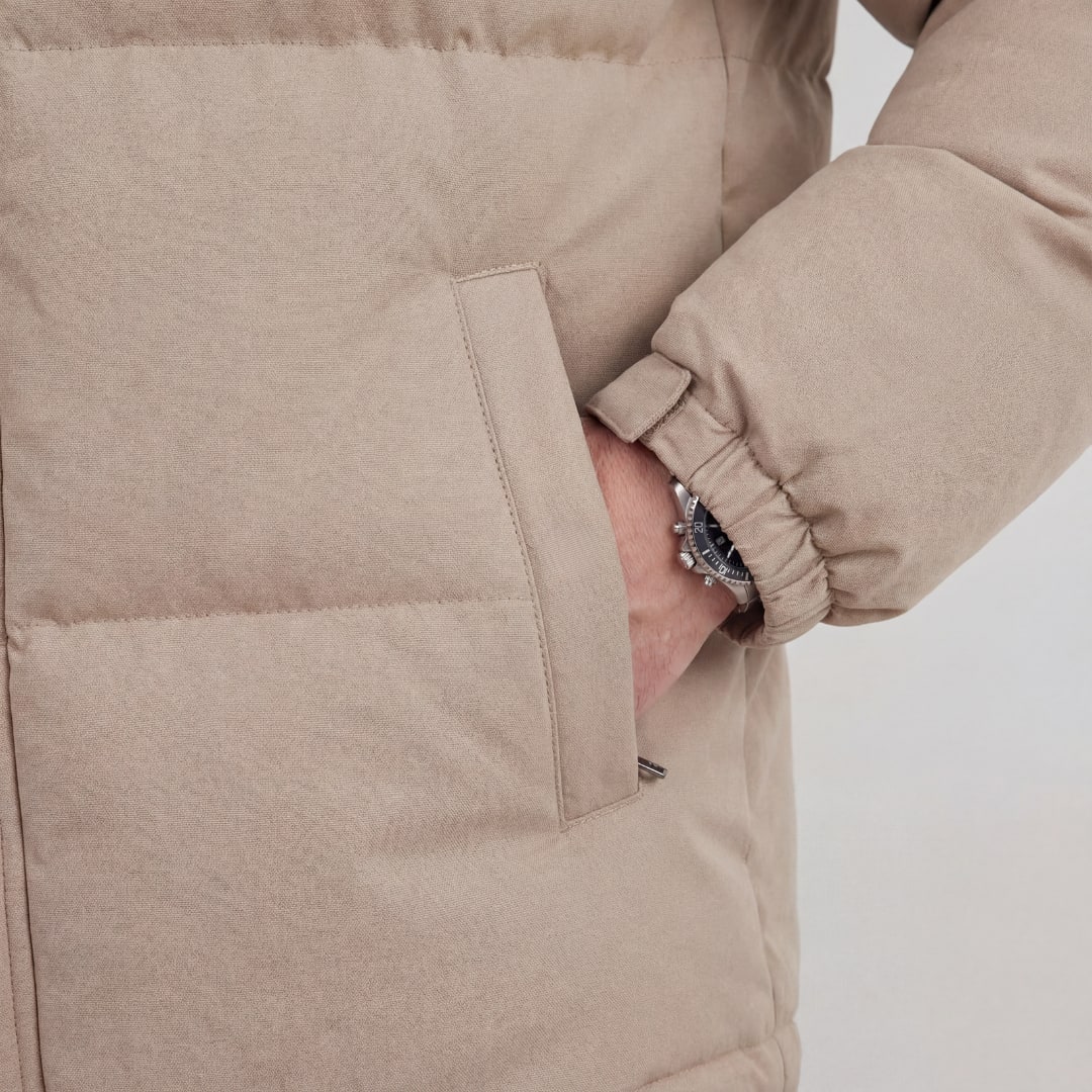Lockhart Beige Hooded Puffer Jacket