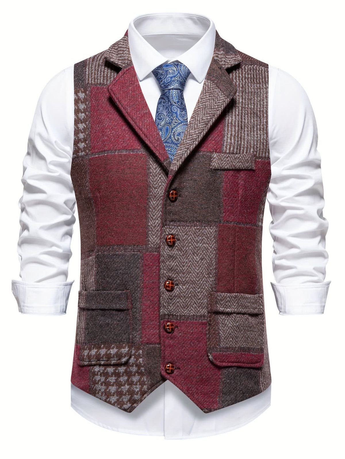 Charlie Patchwork Herringbone Vest_1