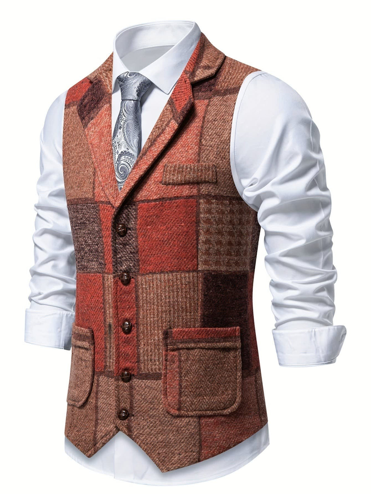 Charlie Patchwork Herringbone Vest_6