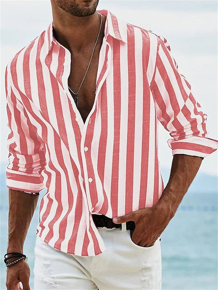 Eli Striped Relaxed Fit Long Sleeve Shirt_3