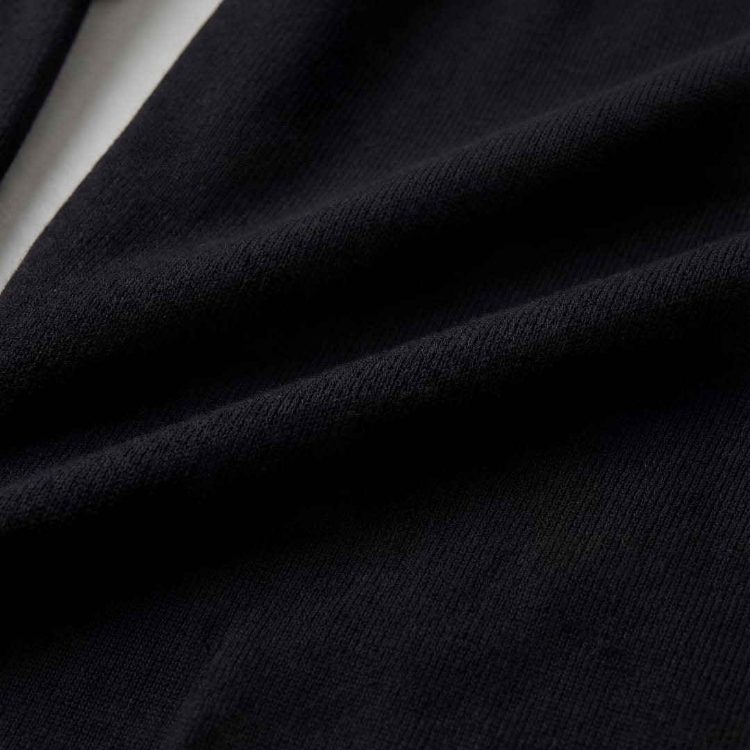 Otis Black Long Sleeve Knit Polo