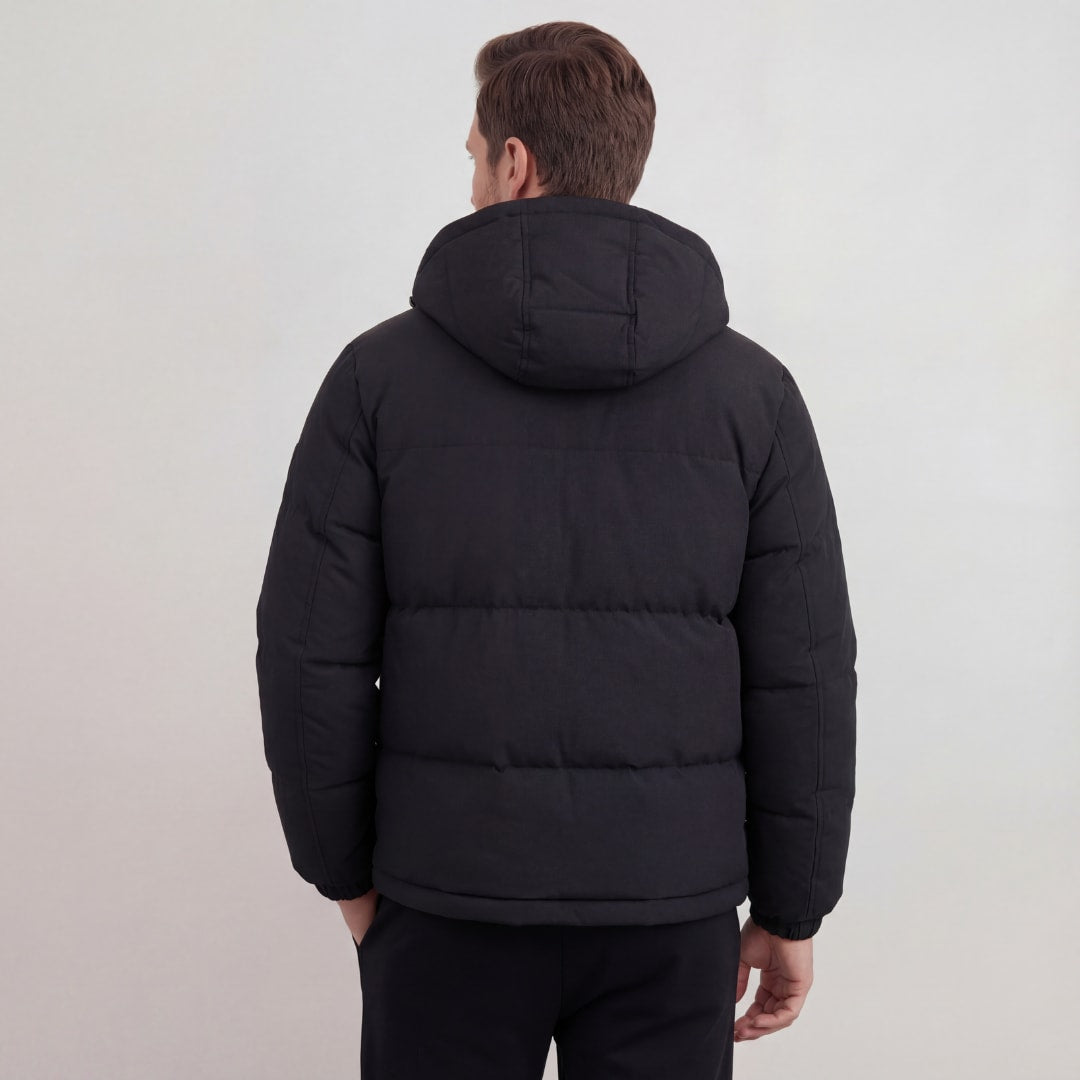 Lockwood Black Hooded Puffer Jacket_3