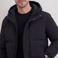 Lockwood Black Hooded Puffer Jacket
