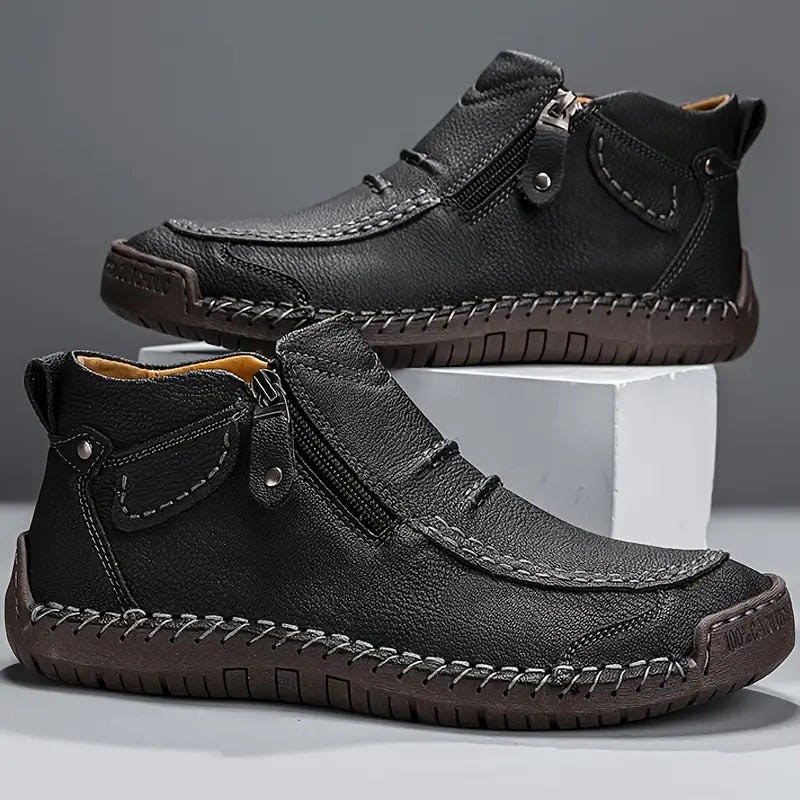 Tate Leather-Look Side Zip Orthopedic Boots