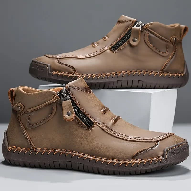 Tate Leather-Look Side Zip Orthopedic Boots