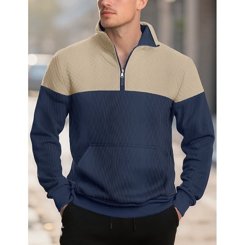 Cooper Color Block Quarter Zip Sweatshirt